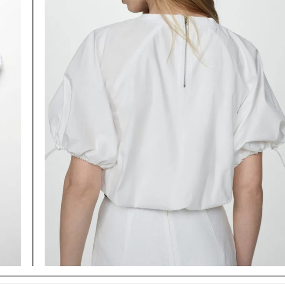 Mango Puffer Sleeve Suze 8 Bubble Hem Blouse - Picture 5 of 7